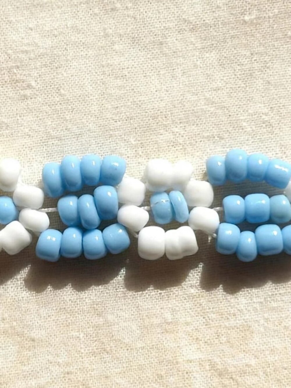 Light Blue White Beaded Bracelet